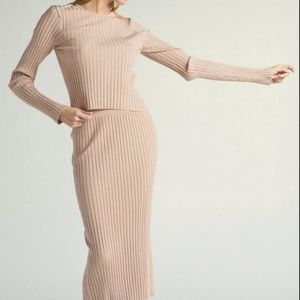 COPY - Ragdoll LA Shiny Rib Knit Top in Sand